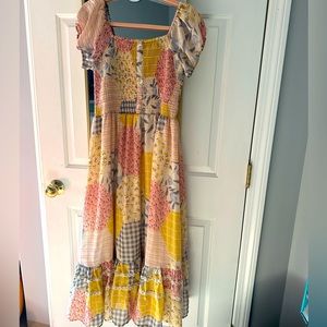 Patchwork Midi Dress